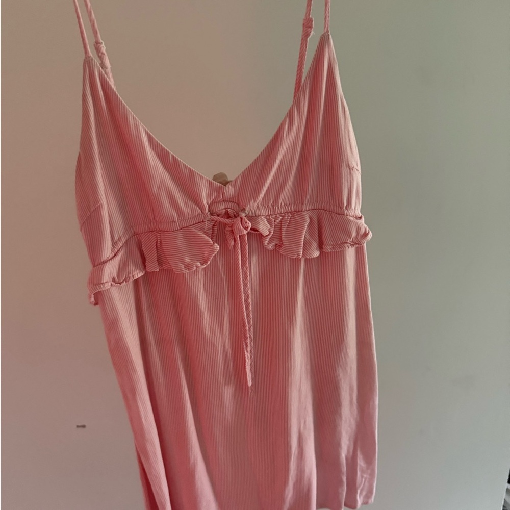 Pink Strappy Dress with Ruffle Detail